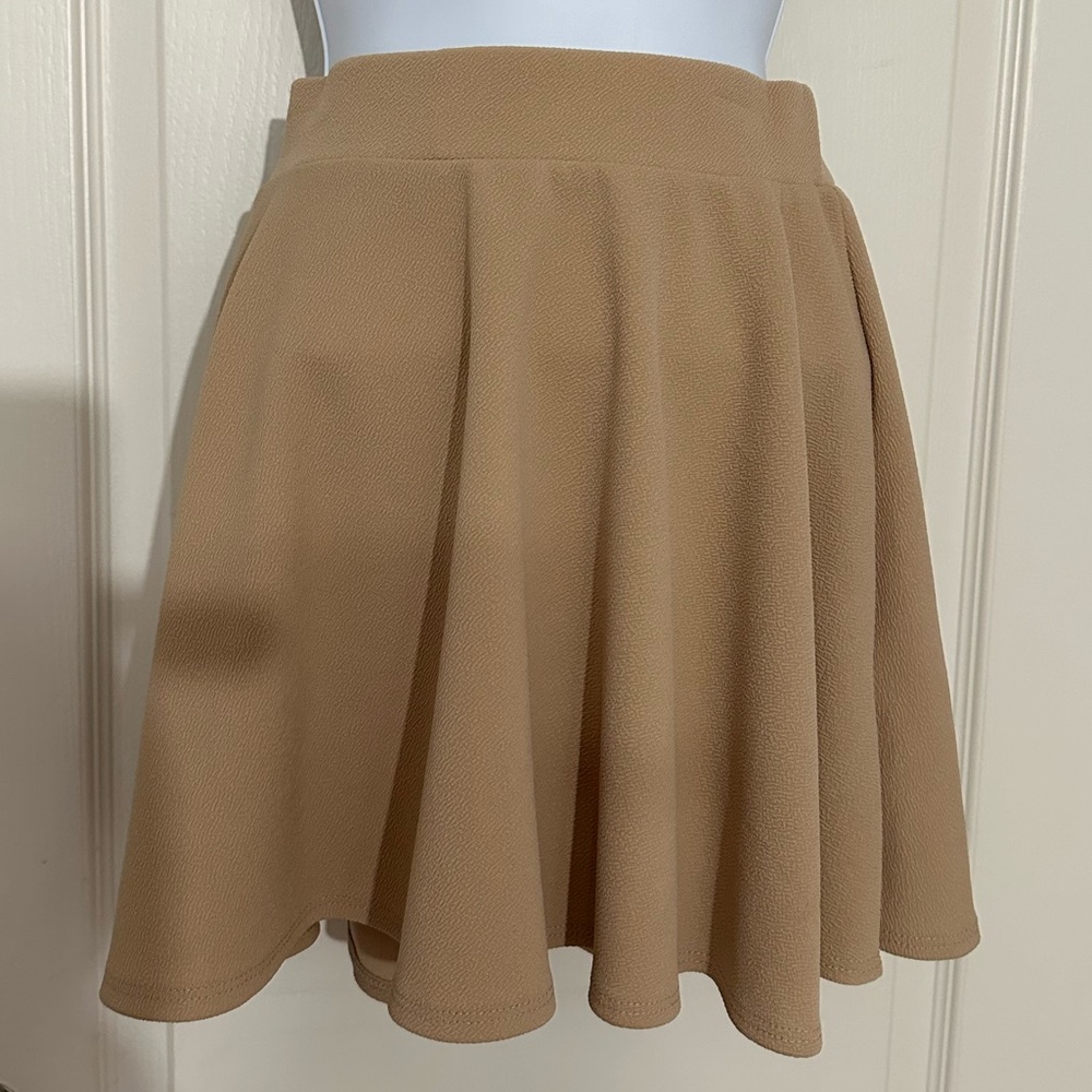 High waist Mini Skirt Tan
